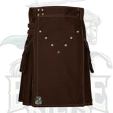 Brown Victory Utility Kilt – Durable & Stylish Scottish Kilt
