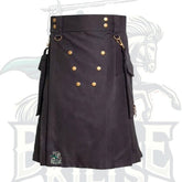 Black Deluxe Utility Kilt – Stylish & Functional Scottish Kilt