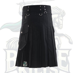 Black Cargo Kilt – Stylish & Functional Scottish Utility Kilt