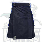 Black and Royal Blue Two-Tone Utility Kilt