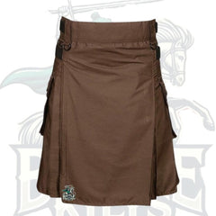 Custom Brown Deluxe Utility Kilt – Stylish & Functional Scottish Kilt