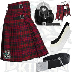 Battle Of Kilts Men’s Tartan Kilt Outfit – 7-Piece Scottish Set with Premium Accessories