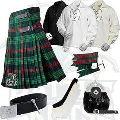 Battle Of Kilts Men’s Tartan Kilt Outfit – 8-Piece Scottish Set with Premium Accessories