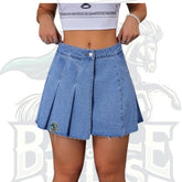 Women’s Casual Versatile Denim Pleated Mini Skirt