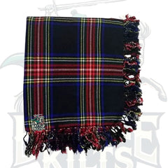 New Scottish Traditional Black Stewart Kilt Fly Plaid