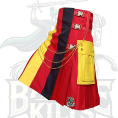 Germany Flag Gothic Utility Kilt – Handmade Patriotic Men’s Kilt