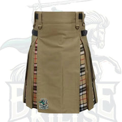 Khaki & Camel Thomson Hybrid Kilt – Premium Scottish-Inspired Hybrid Wear