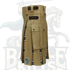 Khaki & Camel Thomson Hybrid Kilt – Premium Scottish-Inspired Hybrid Wear