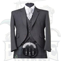 Gray Tweed Jacket with Night Watch Tartan Kilt Outfit – Premium Highland Dress by BattleOfKilts