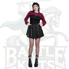 Abyss Eyelets Pleated Mini Skirt
