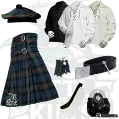 Battle Of Kilts Men’s Tartan Kilt Outfit – 9-Piece Scottish Set with Premium Accessories