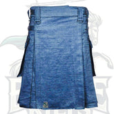 Blauer Denim-Utility-Kilt für aktive Männer