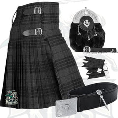 Battle Of Kilts Men’s Tartan Kilt Outfit – 6-Piece Scottish Set with Premium Accessories