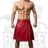 Leather Hybrid Kilt – Handmade Men’s Genuine Red Cow Leather Kilt