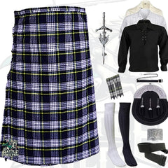 Battle Of Kilts Men’s Tartan Kilt Outfit – 8-Piece Scottish Set with Premium Accessories