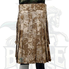 Tactical Desert Camo Kilt for Men – Detachable Utility Pockets