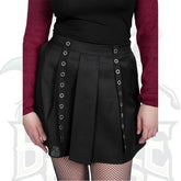 Abyss Eyelets Pleated Mini Skirt