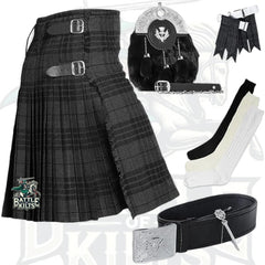 Battle Of Kilts Men’s Tartan Kilt Outfit – 7-Piece Scottish Set with Premium Accessories