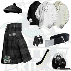 Battle Of Kilts Men’s Tartan Kilt Outfit – 9-Piece Scottish Set with Premium Accessories