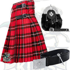 Battle Of Kilts Men’s Tartan Kilt Outfit – 5-Piece Scottish Set with Premium Accessories