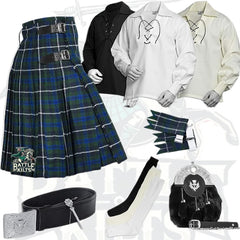Battle Of Kilts Men’s Tartan Kilt Outfit – 8-Piece Scottish Set with Premium Accessories