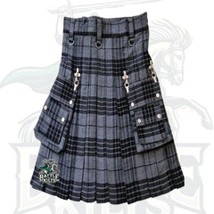 Battle of Kilts – Grey Watch Tartan Gothic Utility Kilt
