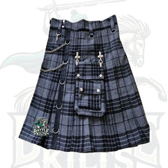Battle of Kilts – Grey Watch Tartan Gothic Utility Kilt
