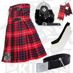 Battle Of Kilts Men’s Tartan Kilt Outfit – 7-Piece Scottish Set with Premium Accessories