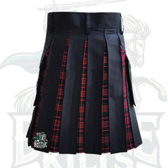 Modern Black and MacDonald Tartan Hybrid Kilt – Premium Scottish Heritage with Contemporary Edge