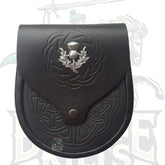 Highlander Kilt Sporran with Celtic Deep Embossing Pattern – Scottish Outfit Pouch by BattleOfKilts