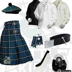 Battle Of Kilts Men’s Tartan Kilt Outfit – 9-Piece Scottish Set with Premium Accessories