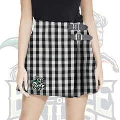 Black and White Tartan Kilt for Women