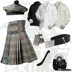 Battle Of Kilts Men’s Tartan Kilt Outfit – 9-Piece Scottish Set with Premium Accessories