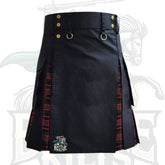 Modern Black and MacDonald Tartan Hybrid Kilt – Premium Scottish Heritage with Contemporary Edge