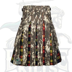 Digital Camo Buchanan Tartan Hybrid Kilt – Premium Scottish Utility Wear