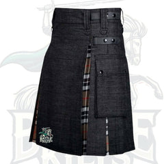 Black & Camel Thomson Tartan Hybrid Kilt – Premium Scottish-Inspired Utility Wear