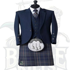 Arran Navy Tweed Five Button Kilt Outfit – Premium Scottish Formalwear by BattleOfKilts