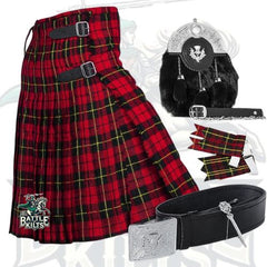 Battle Of Kilts Men’s Tartan Kilt Outfit – 6-Piece Scottish Set with Premium Accessories