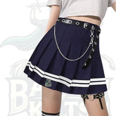 Gothic Pleated Mini Skirt – High Waist A-Line Punk Chic