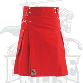 Red Utility Kilt – Durable Modern Kilt with Functional Pockets
