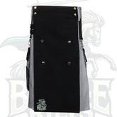 Grey & Black Two-Tone Utility Hybrid Kilt – Premium Scottish-Inspired Hybrid Wear