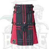 Gothic Utility Kilt with Black Apron & Cross Straps – Premium Gothic & Alternative Wear