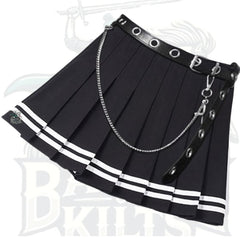 Punk-Inspired Gothic Mini Black Skirt – High Waist A-Line Chic