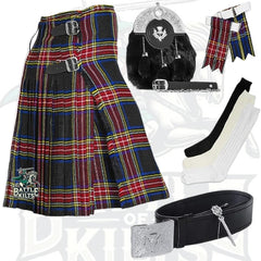 Battle Of Kilts Men’s Tartan Kilt Outfit – 7-Piece Scottish Set with Premium Accessories