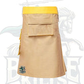 Two-Tone Khaki and Yellow Utility Hybrid Kilt – Premium Scottish-Inspired Hybrid Wear