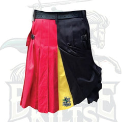 Modern Belgium Flag Kilt with Large Pockets – Handmade Patriotic Utility Kilt
