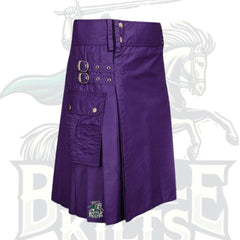 Purple Utility Kilt – Modern Functional Kilt with Pockets for Men & Women