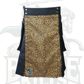 Modern Leopard with Black Hybrid Kilt – Bold Scottish-Inspired Utility Wear
