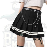 Punk-Inspired Gothic Mini Black Skirt – High Waist A-Line Chic