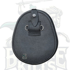 Men’s Scottish Thistle Badge Black Leather Sporran – 3 Tassels with Chain Strap by BattleOfKilts